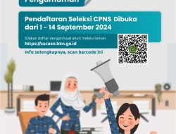 Pendaftaran CPNS Kemenag akan dibuka pada tanggal 1 September 2024.