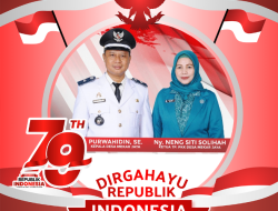 Kepala Desa Mekar Jaya, Purwahidin, SE, mengucapkan selamat ulang tahun Republik Indonesia yang ke-79.   