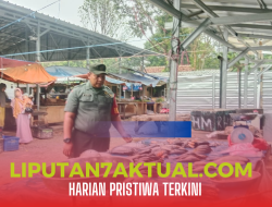 Babinsa Koramil 14/Panongan melakukan pemantauan harga bahan pokok di pasar tradisional.