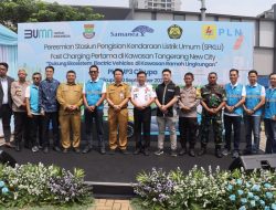 Kabag Logistik Polresta Tangerang Hadiri Peresmian SPKLU di Samanea