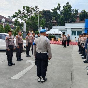 Anggota Satreskrim mengikuti Apel Serah Terima Piket Fungsi Polresta Tangerang