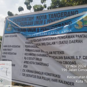 Proyek Turap di Perumahan Beta Cimone Karawaci Tangerang, Diduga Minimnya Pengawasan 