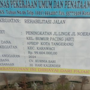 Pekerjaan Pavingblok di Jalan Noerhadi Sumurpacing Karawaci Tangerang, Diduga Tanpa Pengawasan Dan Abaikan K3