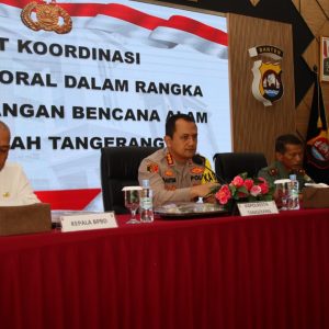 Kapolresta Tangerang Bersama Forkopimda Mengadakan Rapat Koordinasi Penanggulangan Bencana Alam