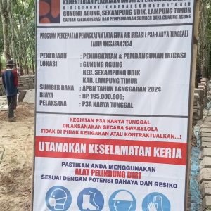 Rp 195 Juta, Proyek Irigasi P3A di Desa Gunung Agung Dikerjakan Asal-asalan