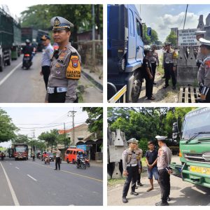 Satlantas Polres Gresik Gelar Pengendalian Operasional Kendaraan Barang, Jamin Kelancaran Lalu Lintas Selama Nataru