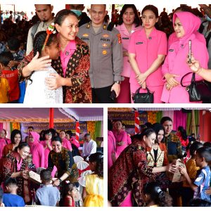 Ketua Umum Bhayangkari Rayakan Natal Bersama Korban Erupsi Gunung Lewotobi