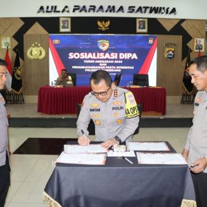 Sosialisasi DIPA dan Penandatanganan Pakta Integritas TA 2025 di Polresta Tangerang