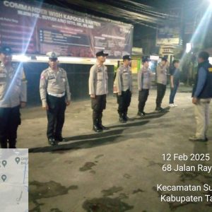 Personil Polsek Balaraja Polresta Tangerang Gelar Apel Malam Guna Antisipasi Guantibmas Darkum Polsek Balaraja