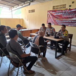 Personil Polsek Balaraja Melaksanakan Jum’at Curhat & Sampaikan Pesan Kamtibmas di Desa Telagasari Wilayah Hukum Polsek Balaraja Polresta Tangerang   