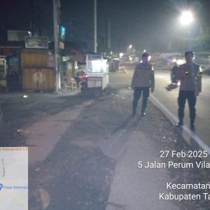 Anggota Polsek Balaraja Melaksanakan KRYD Patroli Preventif Malam Hari Guna Antisipasi Guantibmas di Wilayah Hukum Polsek Balaraja Polresta Tangerang