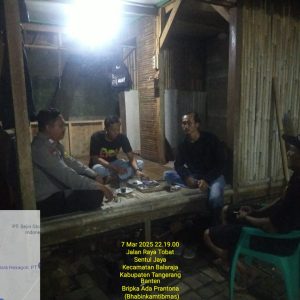 Bhabinkamtibmas Polsek Balaraja Giat Sambang DDS Guna Antisipasi Guantibmas di Desa Sentul Jaya Darkum Polsek Balaraja Polresta Tangerang 