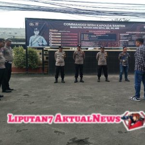 Apel Pagi Personil Polsek Balaraja Dalam Mengantisipasi Guantibmas di Pimpin Oleh Pawas Iptu Mahdi di Mako Polsek Balaraja Polresta Tangerang 