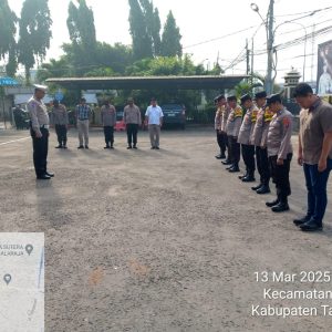 Personil Polsek Balaraja Dalam Mengantisipasi Guantibmas di Wilayah Melaksanakan Rutinitas Apel Pagi di Mako Polsek Balaraja Polresta Tangerang 