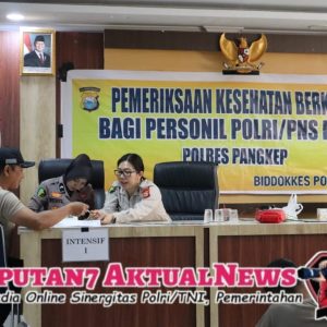 Cek Kondisi Kesehatan, Polres Pangkep Gelar Pemeriksaan Rikkes Berkala