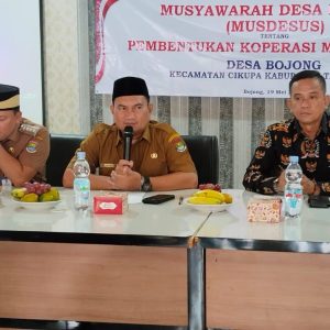 Camat Supriyadi Hadiri Acara MUSDESUS Pembentukan Koperasi Merah Putih Desa Bojong   