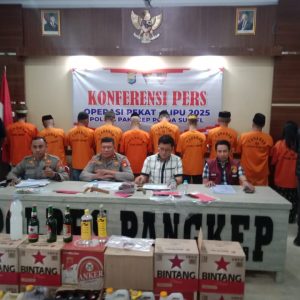 Operasi Pekat 2025, Polres Pangkep Sita Miras, Senjata Tajam dan Uang Tunai