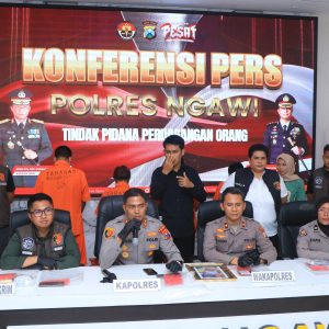 Polres Ngawi Berhasil Ungkap Kasus TPPO Dalih Adopsi 4 Tersangka Diamankan