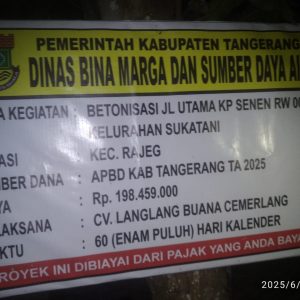 Diduga Pekerjaan Betonisasi Jl.Utama Kp.Senen RT 02/ RW 07 Kelurahan Sukatani , Disinyalir Mengabaikan K3 