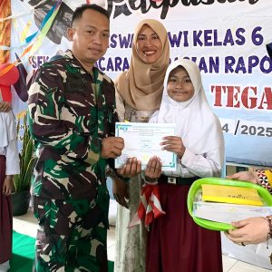 Babinsa Jajaran Kodim 0429/Lamtim Hadiri Pelepasan Siswa
