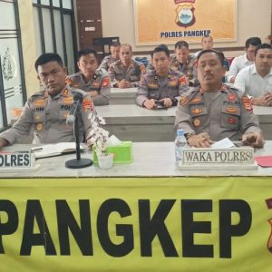 POLRES PANGKEP IKUTI GIAT VICON ANEV KAPOLDA SULSEL KE POLRES JAJARAN