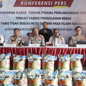 Polisi Berhasil Ungkap Beras Oplosan Sehari Produksi 14 Ton Pemilik Pabrik di Sidoarjo Jadi Tersangka
