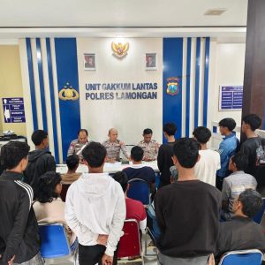 Operasi Zebra Semeru Polres Lamongan Amankan 9 Remaja dan 3 Motor Balap Liar