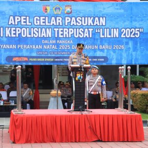 Polres Gresik Gelar Apel Operasi Lilin Semeru 2025, Pastikan Nataru Aman dan Nyaman