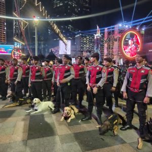 Baharkam Polri Kerahkan K-9 Jaga Keamanan Perayaan Tahun Baru di HI
