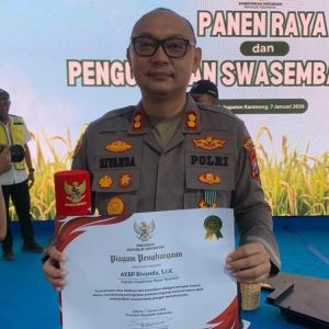 Konsisten Dukung Swasembada Pangan Kapolres Sumenep Terima Penghargaan dari Presiden RI