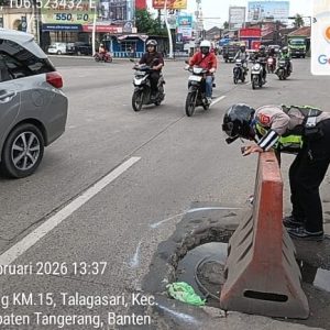 Satlantas Polresta Tangerang Lakukan Pemetaan Jalan Berlubang Jelang Mudik Lebaran 2026