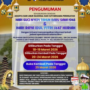 Klik di Instagram Satpas Colombo_Sby, Pemohon SIM Perpanjangan Ada Dispensasi Dihari Cuti Bersama 2026