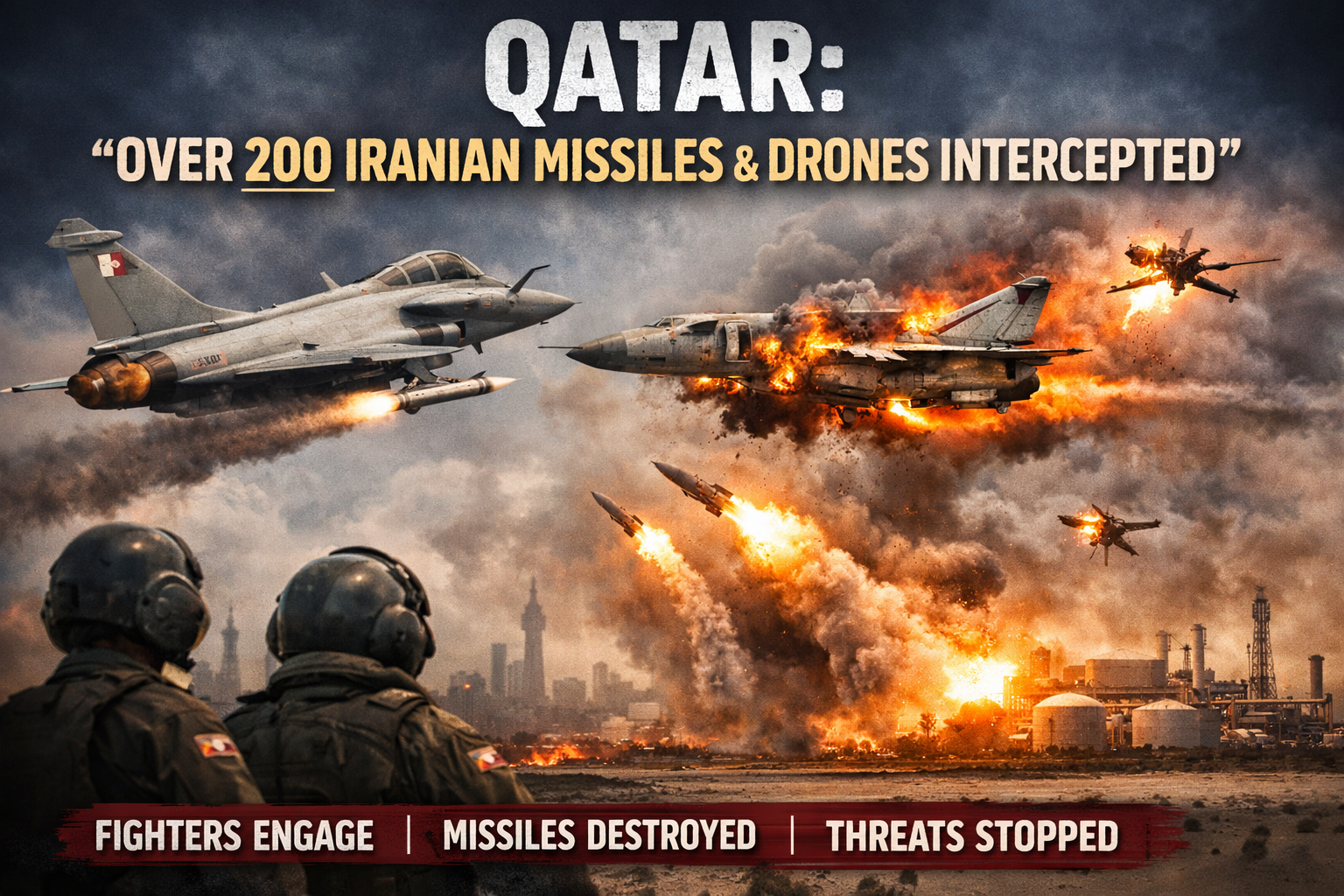 Qatar tangkis 200 rudal dan drone Iran dalam konflik Teluk 2026