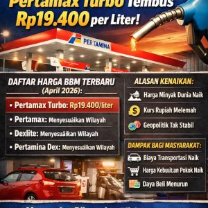 Pertamina Resmi Naikkan Harga BBM per 18 April 2026, Pertamax Turbo Tembus Rp19.400 per Liter