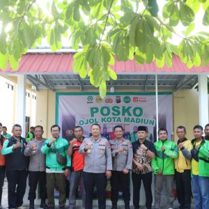 Perkuat Sinergitas, Polres Madiun Kota Resmikan Posko Ojol Kamtibmas