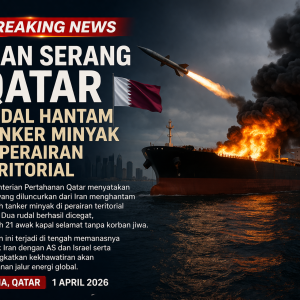 Iran Luncurkan Rudal ke Qatar, Tanker Minyak Terdampak di Perairan Teritorial
