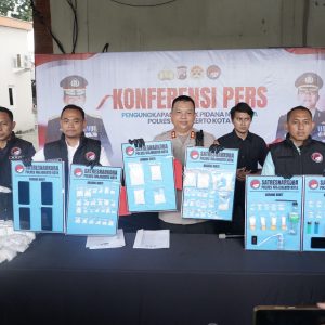 Polres Mojokerto Kota Amankan Barang Bukti Ungkap Narkoba Senilai 1,1 Miliar
