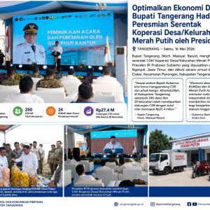 Optimalkan Ekonomi Desa, Bupati Tangerang Hadiri Peresmian Serentak Koperasi Desa/Kelurahan Merah Putih oleh Presiden RI