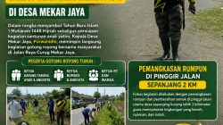 PURWAHIDIN PIMPIN GOTONG ROYONG SAMBUT TAHUN BARU ISLAM 1448 H DI DESA MEKAR JAYA