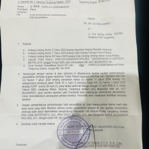 Penanganan Laporan Dugaan ITE di Polres Tangsel Disorot, Pelapor Pertanyakan Progres Perkara