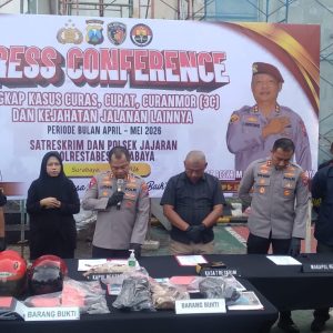 Polrestabes Surabaya Ungkap Ratusan Kasus dan 192 Pelaku Kejahatan Jalanan di Amankan Polisi