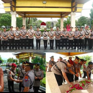 Teladani Pahlawan, Kapolres Tanjung Perak Pimpin Tabur Bunga di Makam WR Supratman Beserta Pejabat Utama dan Bhayangkari