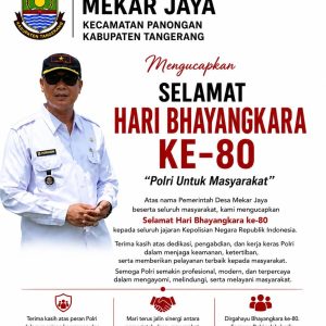Kepala Desa Mekar Jaya, Purwahidin, Sampaikan Ucapan Selamat Hari Bhayangkara ke-80