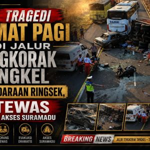 Truk vs Bus Cs Adu Nasib di Tangkel, di Akses Suramadu, 5 Kendaraan Ringsek, 2 Tewas