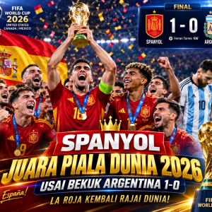 Spanyol Juara Piala Dunia 2026 Usai Bekuk Argentina 1-0