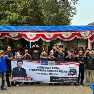 Kunker Pengawasan Perseorangan, Zulfikar Resmikan Posko AMPD PAC Panongan di Desa Mekar Jaya