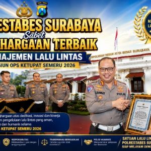 BRAVO!!!, Polrestabes Surabaya Sabet Penghargaan Terbaik Manajemen Lalu Lintas Stasiun Ops Ketupat Semeru 2026