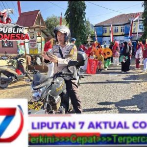 Pawai Meriah Sambut HUT RI, Polsek Balocci Kawal Keamanan Si Kecil   
